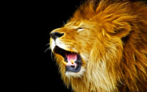 The Majestically Powerful Abstract Lion Stands Tall Against A Vibrant Background Wallpaper