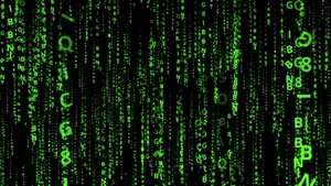 The Matrix Code In Green And Black Wallpaper