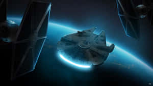 The Millenium Falcon Separates The Galactic Rebels From The Forces Of The Dark Side Wallpaper