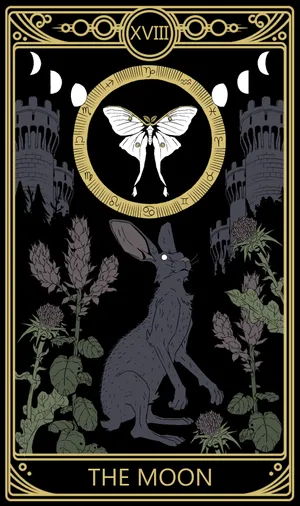 The Moon Tarot Card Wallpaper