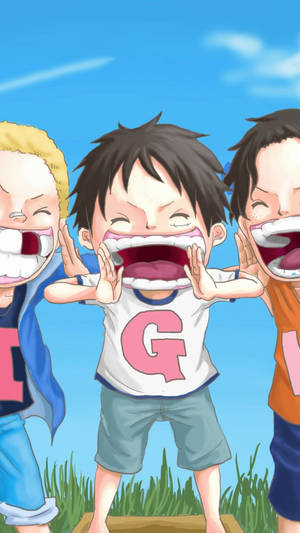 The Most Powerful Alliance In The One Piece World - The Three Luffy Brothers Wallpaper