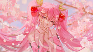 The Mysterious Goddess Of Cherry Blossoms, Sakura Miku Wallpaper