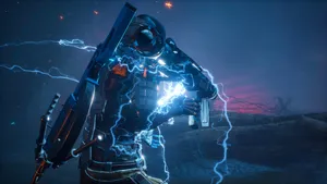 The Outriders Technomancer Crashes Through Time And Space Wallpaper