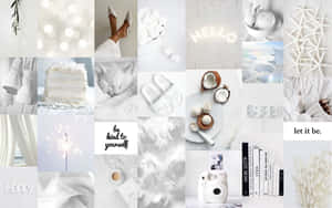 The Perfect Accessory For Your White Aesthetic Setup - A Sleek And Stylish Laptop Wallpaper