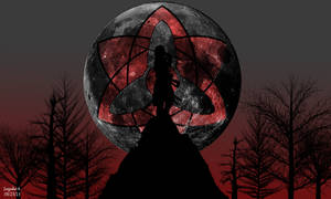 The Power Of Sharingan Illuminating The Moon Wallpaper