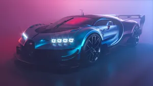 The Powerful Bugatti 4k On Display Wallpaper