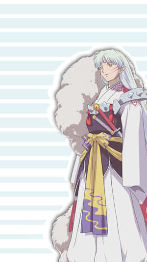 The Powerful Sesshomaru Standing Tall Wallpaper