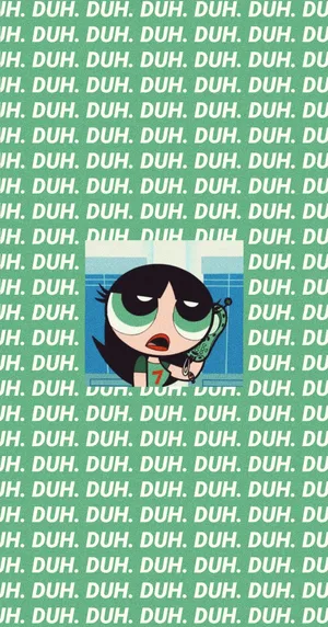 The Powerpuff Girl Is On A Green Background Wallpaper