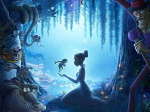 The Princess And The Frog Behind The Trees Wallpaper