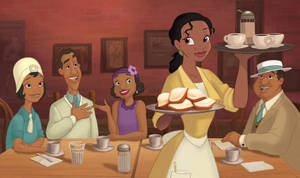 The Princess And The Frog Waitress Tiana Wallpaper