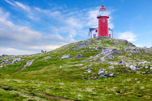 The Red Lighthouse In Newfoundland Wallpaper