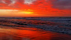 The Serene Beauty Of A Sunset Wave Wallpaper