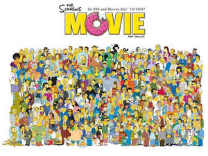 The Simpsons Family With Co-characters In Movie Wallpaper
