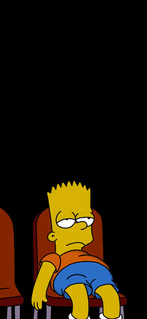 The Simpsons Sitting In Chairs With A Person Sitting In The Middle Wallpaper