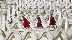 The Stunning Hsinbyume Pagoda Near Mandalay Wallpaper