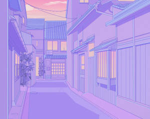 The Tranquility Of Pastel Hues - A Stroll Through Traditional Japanese Houses Wallpaper