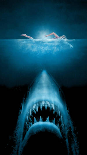 The Unforgettable Jaws Shark Lurks Around The Beach Wallpaper