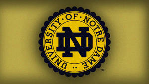 The University Of Notre Dame Logo Is Shown On A Yellow Background Wallpaper