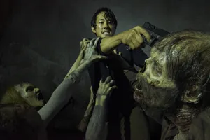 The Walking Dead Glenn With Walkers Wallpaper