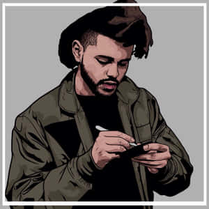 The Weeknd Digital Drawing Iphone Wallpaper