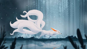 The White Nine Tailed Fox Wallpaper