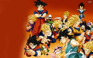 The Wide Cast Of Beloved Characters From The Classic Dragon Ball Z Tv Series Wallpaper