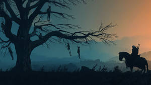 The Witcher And Hanged Man's Tree Wallpaper