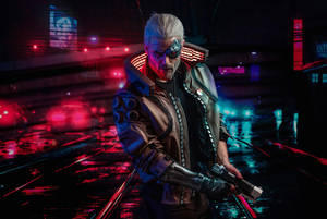 The Witcher Geralt Cyberpunk 1920x1080 Wallpaper