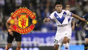 Thiago Almada With Manchester United Logo Wallpaper