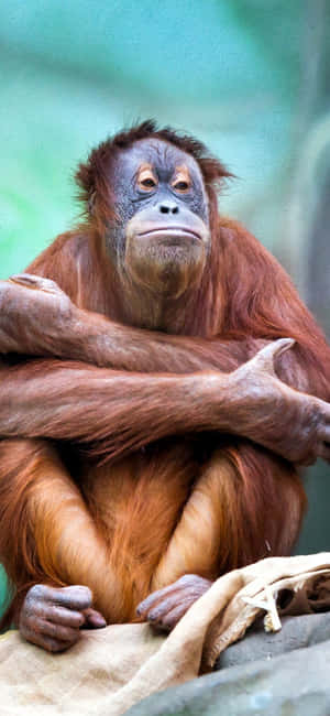 Thinking Ape Orangutan Wallpaper