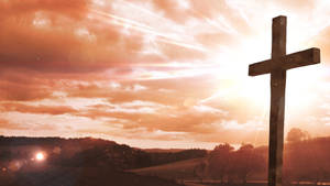 This Beautifully Rustic Cross Captures A Moment Of Peace In An Otherwise Chaotic World. Wallpaper