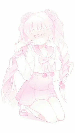 This Cute Pastel Pink Aesthetic Anime Wallpaper Will Transport You To A Vibrant World Of Fantasy And Imagination. Wallpaper
