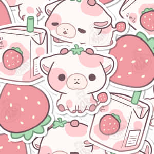 This Kawaii Cow With Its Big Cute Eyes Is Ready To Share Love Wallpaper