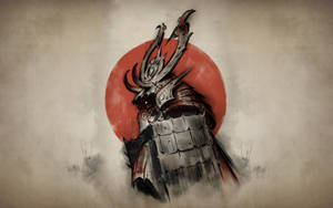 This Vibrant Painting Displays A Classic Samurai Fight Scene Wallpaper