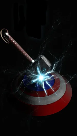 Thor Hammer And Captain America's Shield Wallpaper