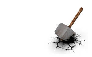 Thor Hammer Cracking The Ground Wallpaper