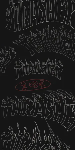 Thrasher And Skateboard Art Wallpaper