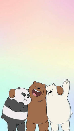 Three Bears Rainbow Gradient Wallpaper