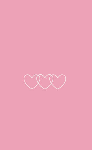 Three Connected Pink Hearts Iphone Wallpaper