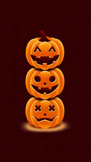 Three Halloween Pumpkin Wallpaper