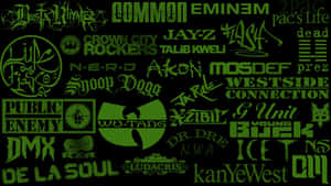 Three Hip Hop Rappers On A Gradient Background Wallpaper