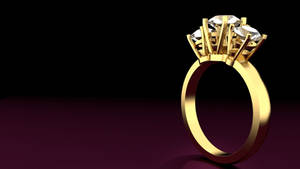 Three Stone Gold Ring Wallpaper