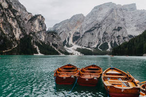 Three Wooden Boats Wallpaper