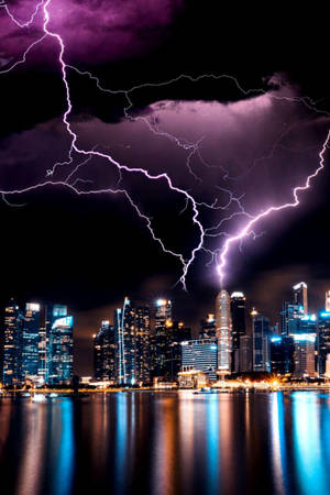 Thunderstorm In The City Wallpaper