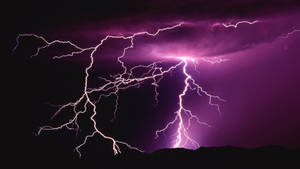 Thunderstorm Purple Lightning Sky Wallpaper