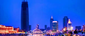 Tianjin Night Panoramic View Wallpaper