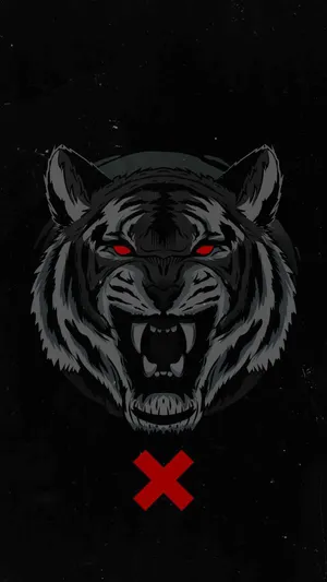 Tiger Face With X Wallpaper