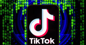 Tiktok Green Binary Background Wallpaper