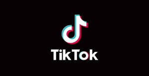 Tiktok Logo In Black Background Wallpaper