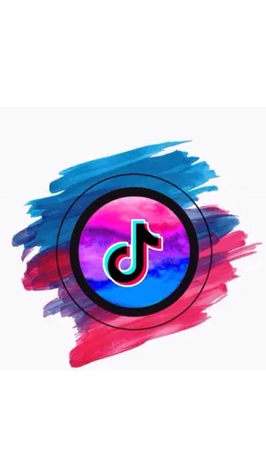 Tiktok Logo With A Blue And Pink Background Wallpaper
